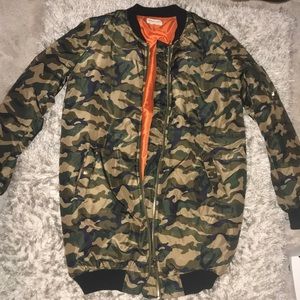Long Camo Bomber Jacket